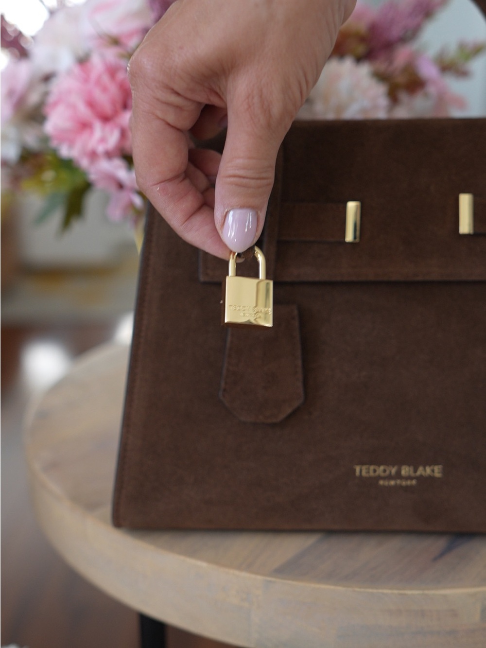 Teddy Blake Ava Suede 11’Brown Top-Handle Bag - Picture 3 of 7